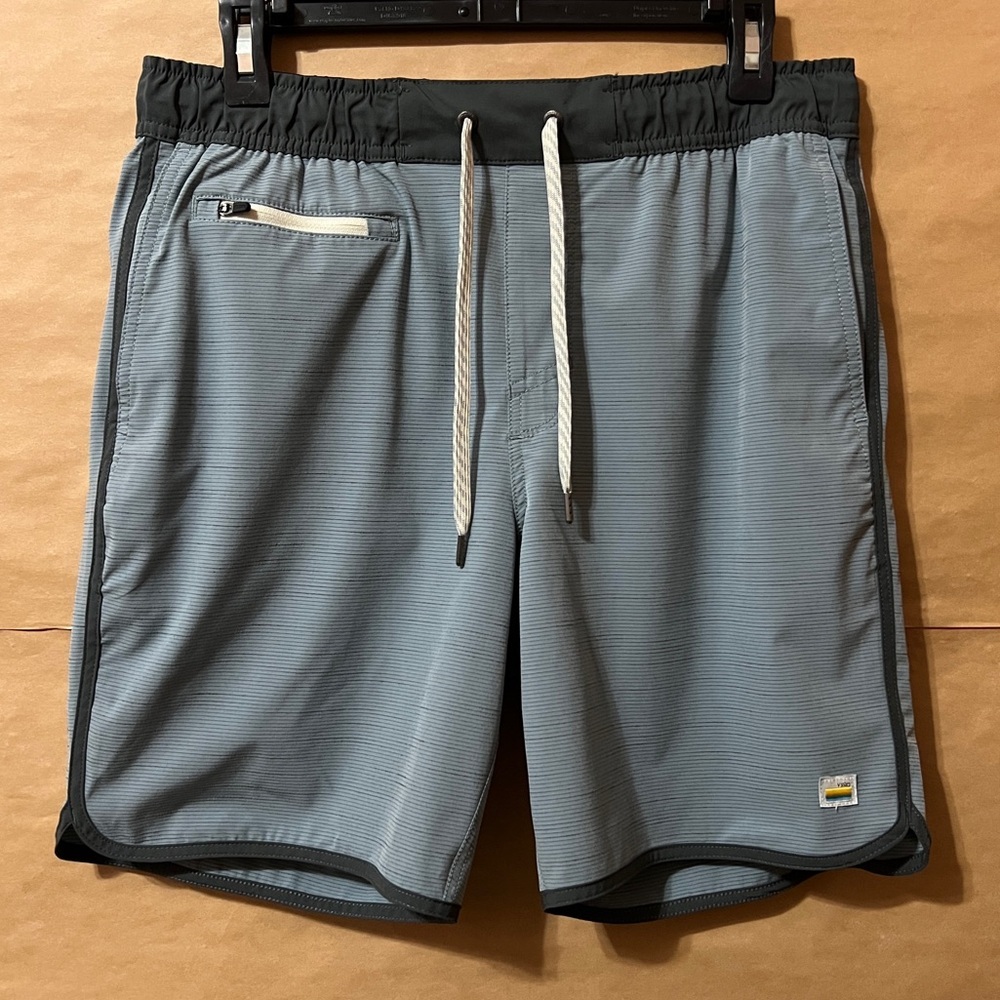 Vuori Men's Light Blue Athletic Shorts with Black Waistband